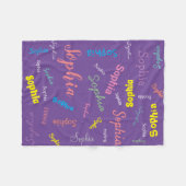 Personalisierter Mädchenname Monogramm Lila Niedli Fleecedecke (Vorderseite (Horizontal))