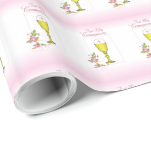 Personalisierter Mädchenname Rosa Erste heilige Ko Geschenkpapier