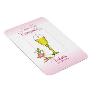 Personalisierter Mädchenname Rosa Erste heilige Ko Magnet