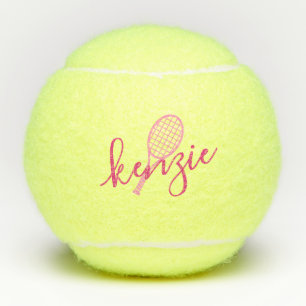Personalisierter Mädchenname Rosa Tennisbälle