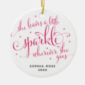 Personalisierter Mädchenname Sie Verlasse ein weni Keramik Ornament (Vorne)