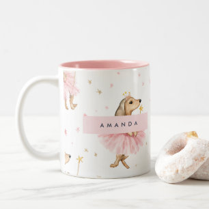 Personalisierter Magischer Feen-Dachshund-Hund in Zweifarbige Tasse