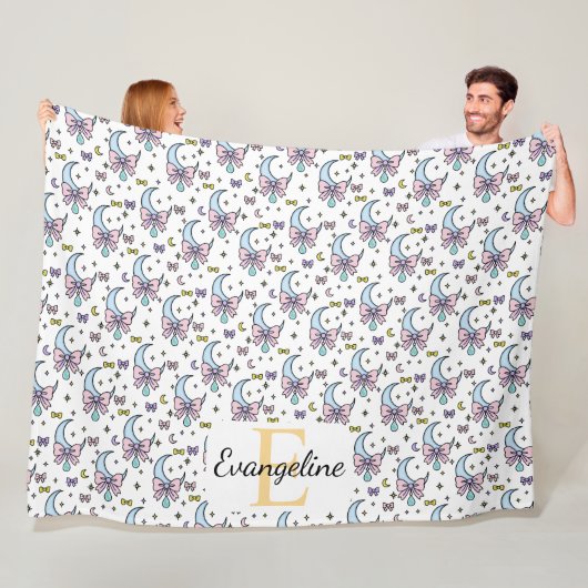 Personalisierter Magischer Mondbogen-Pastell-Muste Fleecedecke (Beispiel)