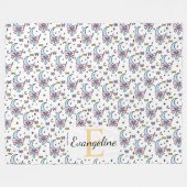 Personalisierter Magischer Mondbogen-Pastell-Muste Fleecedecke (Vorderseite (Horizontal))