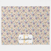 Personalisierter Magischer Mondbogen Pfirsich Past Fleecedecke (Vorderseite (Horizontal))