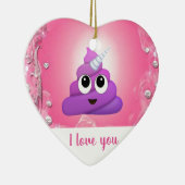 Personalisierter magischer Unicorn kacken Emoji Keramikornament (Rechts)