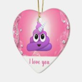 Personalisierter magischer Unicorn kacken Emoji Keramikornament (Links)