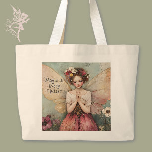 Personalisierter magischer Whimsical Faiblume Gart Jumbo Stoffbeutel
