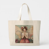 Personalisierter magischer Whimsical Faiblume Gart Jumbo Stoffbeutel (Rückseite)