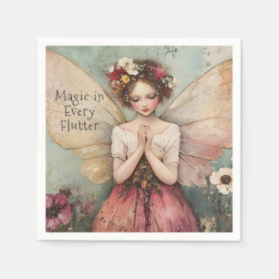 Personalisierter magischer Whimsical Faiblume Gart Serviette