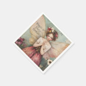 Personalisierter magischer Whimsical Faiblume Gart Serviette (Ecke)