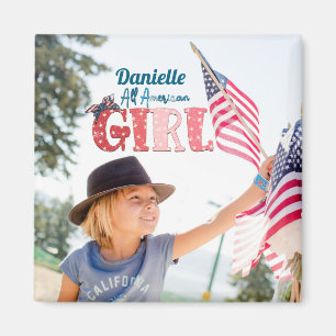 Personalisierter Magnet All American Girl