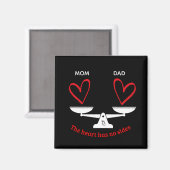 Personalisierter Magnet für gemeinsame Elternschaf (Vorderseite/Rückseite)