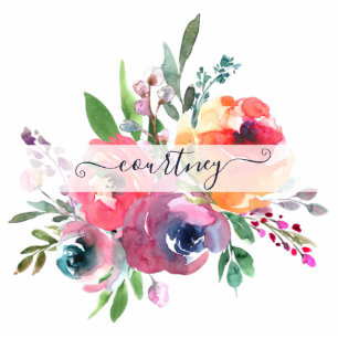 Personalisierter Magnet für Rosa und Orange Fotoskulptur Magnet