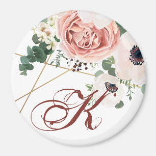 Personalisierter Magnet Geometrischer Garten Rose 
