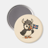 Personalisierter Magnet - Island puffin (Vorderseite/Rückseite)