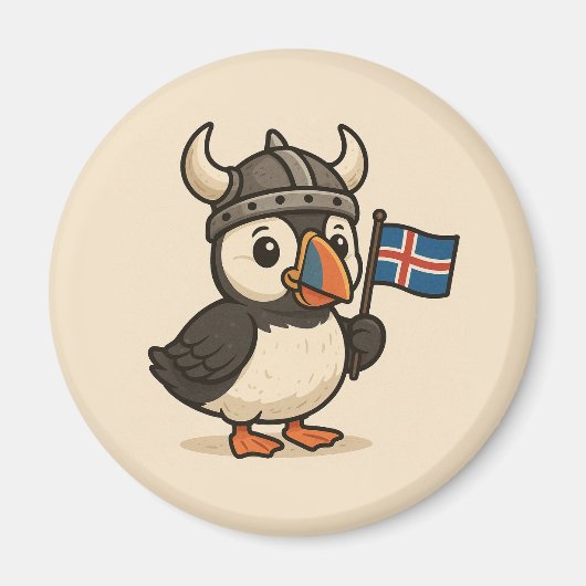 Personalisierter Magnet - Island puffin (Vorne)