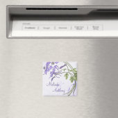 Personalisierter Magnet mit Akeleienstrauß (In Situ (Geschirrspüler))