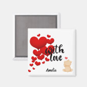 Personalisierter Magnet mit Liebe (Vorderseite/Rückseite)