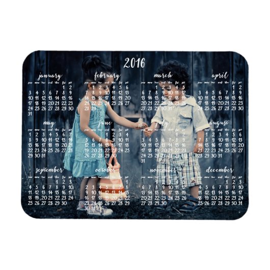 Personalisierter Magnetkalender 2016 3x4 Magnet (Horizontal)