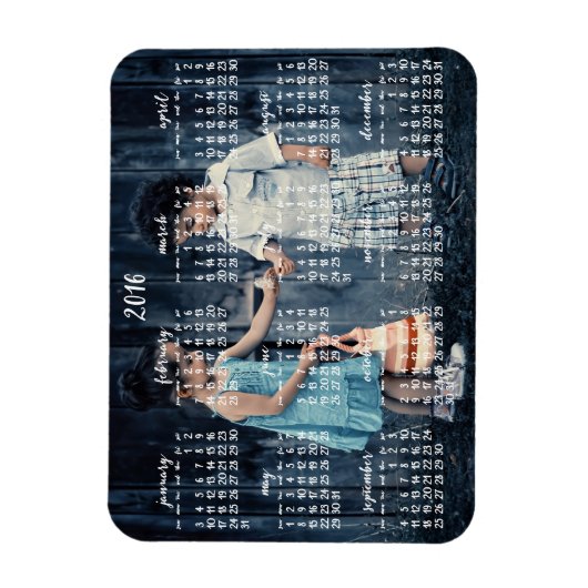 Personalisierter Magnetkalender 2016 3x4 Magnet (Vertikal)