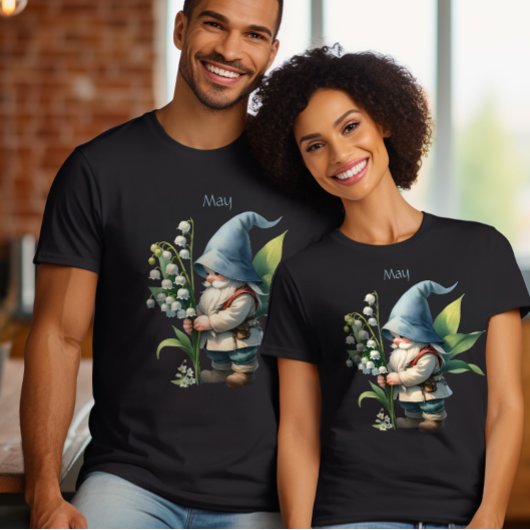 Personalisierter Mai Geburtsmonat Garten Gnome T-Shirt