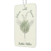 Personalisierter Maiglöckchen-Blumenname Autolufterfrischer (Links)