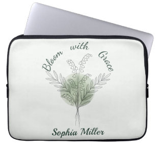Personalisierter Maiglöckchen-Blumenname Laptopschutzhülle