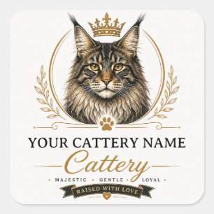 Personalisierter Maine Coon Cattery Aufkleber