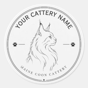 Personalisierter Maine Coon Cattery Aufkleber 