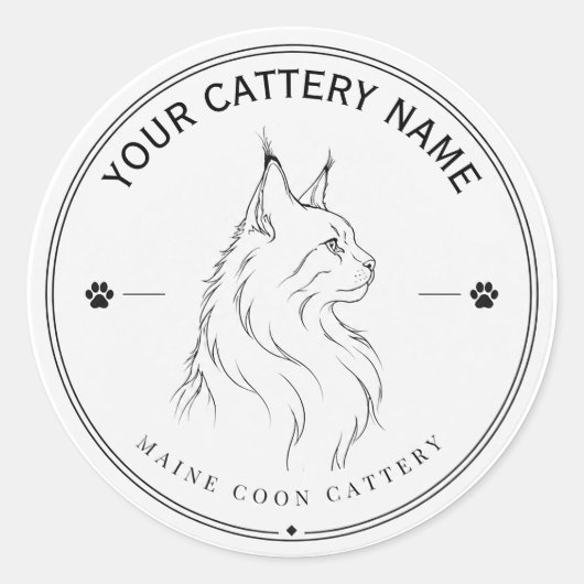 Personalisierter Maine Coon Cattery Aufkleber  (Vorderseite)