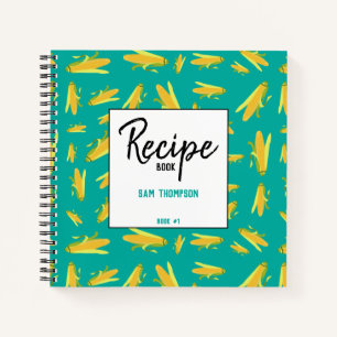 Personalisierter Mais auf dem Cob-Rezept-Kochbuch Notizblock