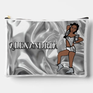 Personalisierter Majorette-Tänzer Liquid Silber #1 Zubehörtasche