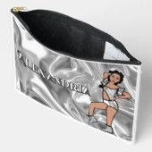 Personalisierter Majorette-Tänzer Liquid Silber #2 Zubehörtasche (Offen)