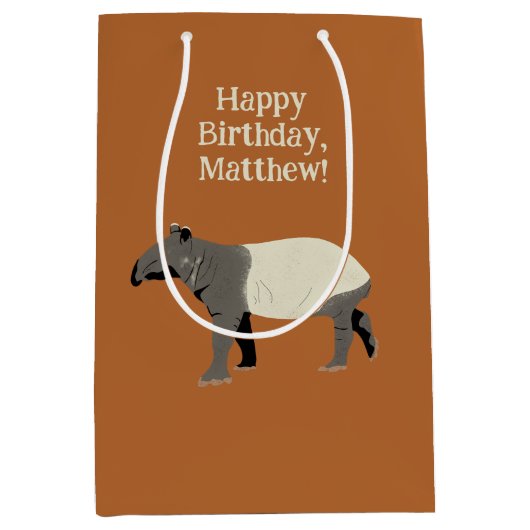 Personalisierter malayischer oder asiatischer Tapi Mittlere Geschenktüte (Vorderseite)