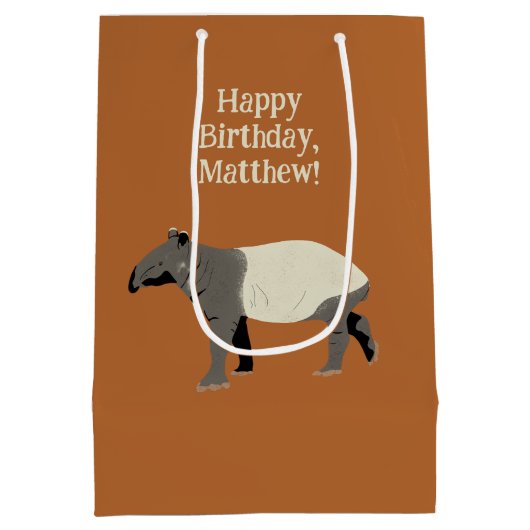 Personalisierter malayischer oder asiatischer Tapi Mittlere Geschenktüte (Rückseite)