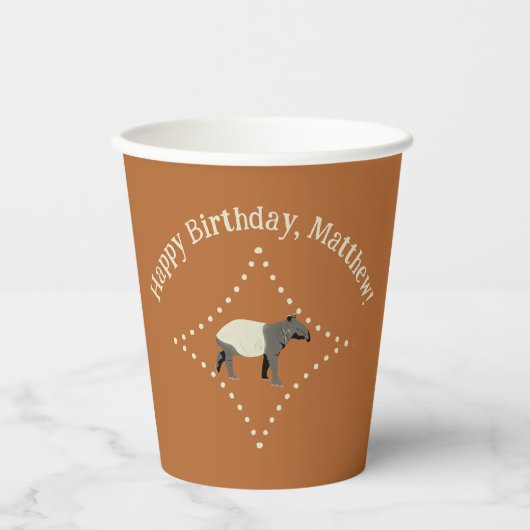 Personalisierter malayischer oder asiatischer Tapi Pappbecher (Vorderseite)