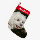 Personalisierter maltesischer Hund Weihnachts-Stru Kleiner Weihnachtsstrumpf (Vorderansicht (hängend))