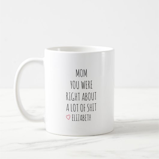 Personalisierter Mama Du Hattest Recht Becher Kaffeetasse (Links)