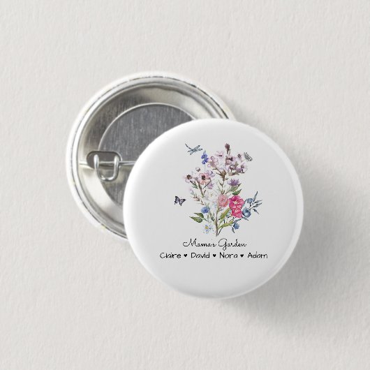 Personalisierter Mama-Garten Button (Vorne & Hinten)