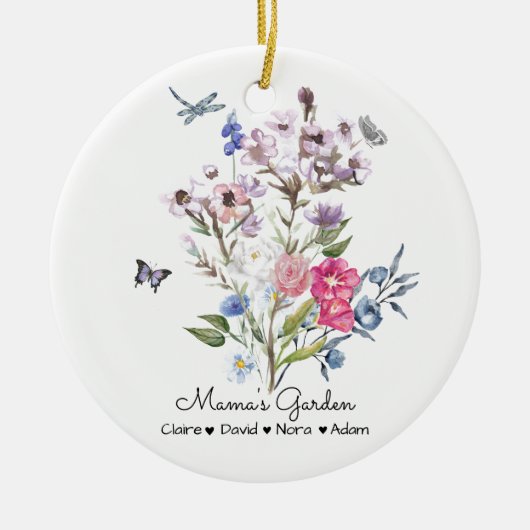 Personalisierter Mama-Garten Keramik Ornament (Vorne)