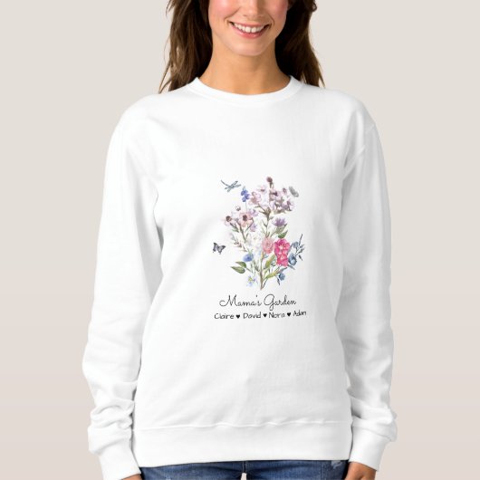 Personalisierter Mama-Garten Sweatshirt (Vorderseite)