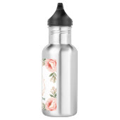 Personalisierter Mama-Katze- und Kätzchen-Blumen-M Edelstahlflasche (Rechts)