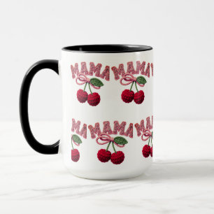 Personalisierter „Mama“ Kirsch Druck – Lustiges Kü Tasse
