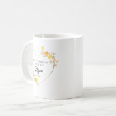 Personalisierter Mama-Name Muttertags-Blumenherz Kaffeetasse (Vorderseite Links)