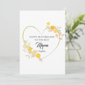 Personalisierter Mama-Name Muttertags-Blumenherz Karte (Stehend Vorderseite)