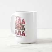 personalisierter Mama-Retro-Weihnachtsbogen Kaffeetasse (Vorderseite Links)