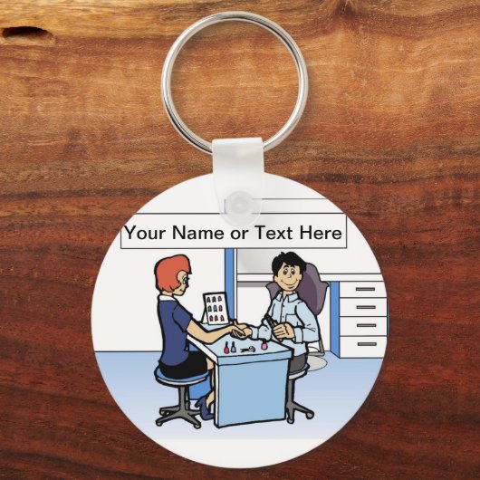 Personalisierter Maniküre, Nageltech - Männlicher  Schlüsselanhänger (Vorderseite)