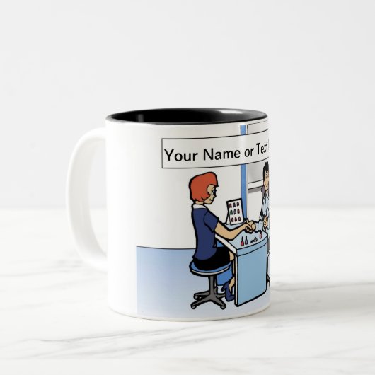 Personalisierter Maniküre, Nageltech - Männlicher  Zweifarbige Tasse (Vorderseite Links)