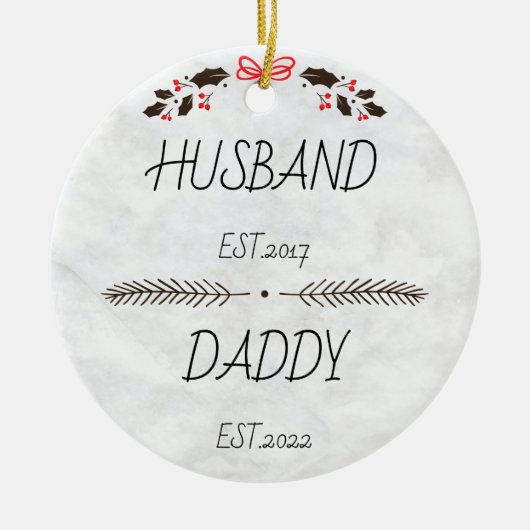 Personalisierter Mann Daddy - Neues Geschenk von P Keramik Ornament (Vorne)